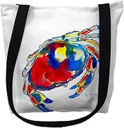 Betsy Drake TY103S 13 x 13 in. Dungeness Crab Small Tote Bag Black