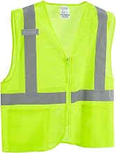 Global Industrial Hi-Vis Class 2 Safety Vest, 2 Pockets, Mesh, Lime, S/M