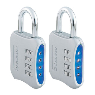 Resettable Combination Locker Lock by Master Lock – 2 Pack, Metal, Blue, Pack of 2, Model 653BLUEC2