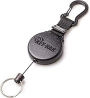 KEY-BAK SECURIT SD Retractable Keychain, 36" Retractable Cord, 15oz. Retraction, Durable Polycarbonate Case, Zinc Alloy Carabiner, Split Ring, Black