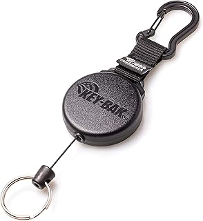 KEY-BAK SECURIT SD Retractable Keychain, 36" Retractable Cord, 15oz. Retraction, Durable Polycarbonate Case, Zinc Alloy Carabiner, Split Ring, Black