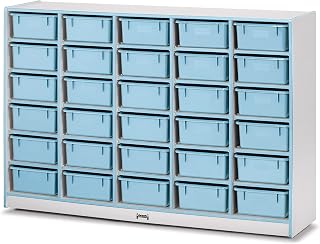 Jonti-Craft Rainbow Accents 4031JCWW131 30 Tub Mobile Storage - with Tubs - Coastal Blue
