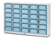 Rainbow Accents 30 Tub Mobile Storage - Without Tubs - Coastal Blue by Jonti-Craft – Standard, Melamine, Coastal Blue, Model 4030JCWW131