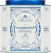 Harney & Sons Celebration Black Tea, 30 Sachets in Tin | Black tea with apricot, hazelnut and cinnamon flavors. Contains caffeine.