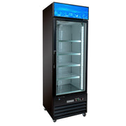 27 1/8" One Section Display Freezer by MOTAK – 30.31x30.71x87.01, In Description, Black, Model MGD-1DF-27-X
