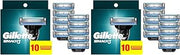 Gillette Mach3 Razor Refills for Men, 10 Razor Blade Refills, (Pack of 2)