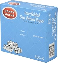 Handy Wacks EZ6C, 6x10-3/4-Inch Interfolded Medium Grade Dry Waxed Paper, Waxed Wrap Deli Paper Sheets (12)
