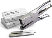 Officemate Classic Plier Stapler Bundle -Includes 10,000 Staples, Quick Rear Spring Loading Stapler, Office Supplies for Desk, Home and School, All-Metal Construction, Silver