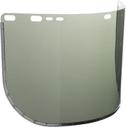 Face Shield Window for Jackson Safety Headgear, 8" x 15.5" x 0.04", Aluminum Bound Acetate, Medium Green Tint (Case of 24), 29053