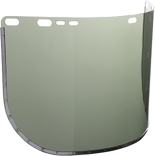 Face Shield Window for Jackson Safety Headgear, 8" x 15.5" x 0.04", Aluminum Bound Acetate, Medium Green Tint (Case of 24), 29053