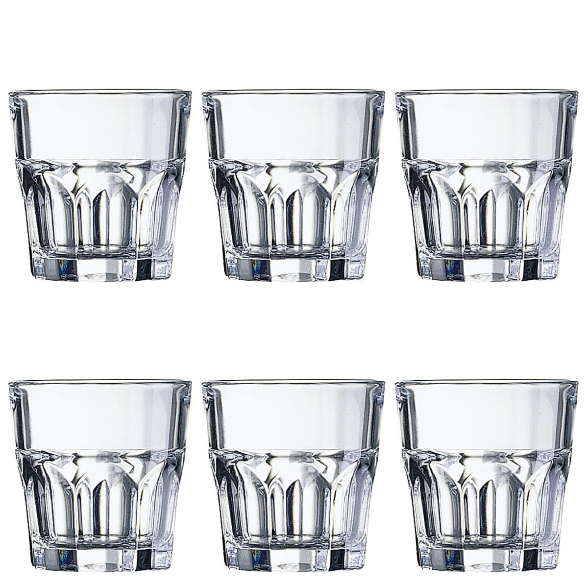Granity FB16 Whisky Stackable 160ml by Arcoroc – 6 Count (Pack of 1), 160.0 milliliters, Glass, Transparent, Pack of 6