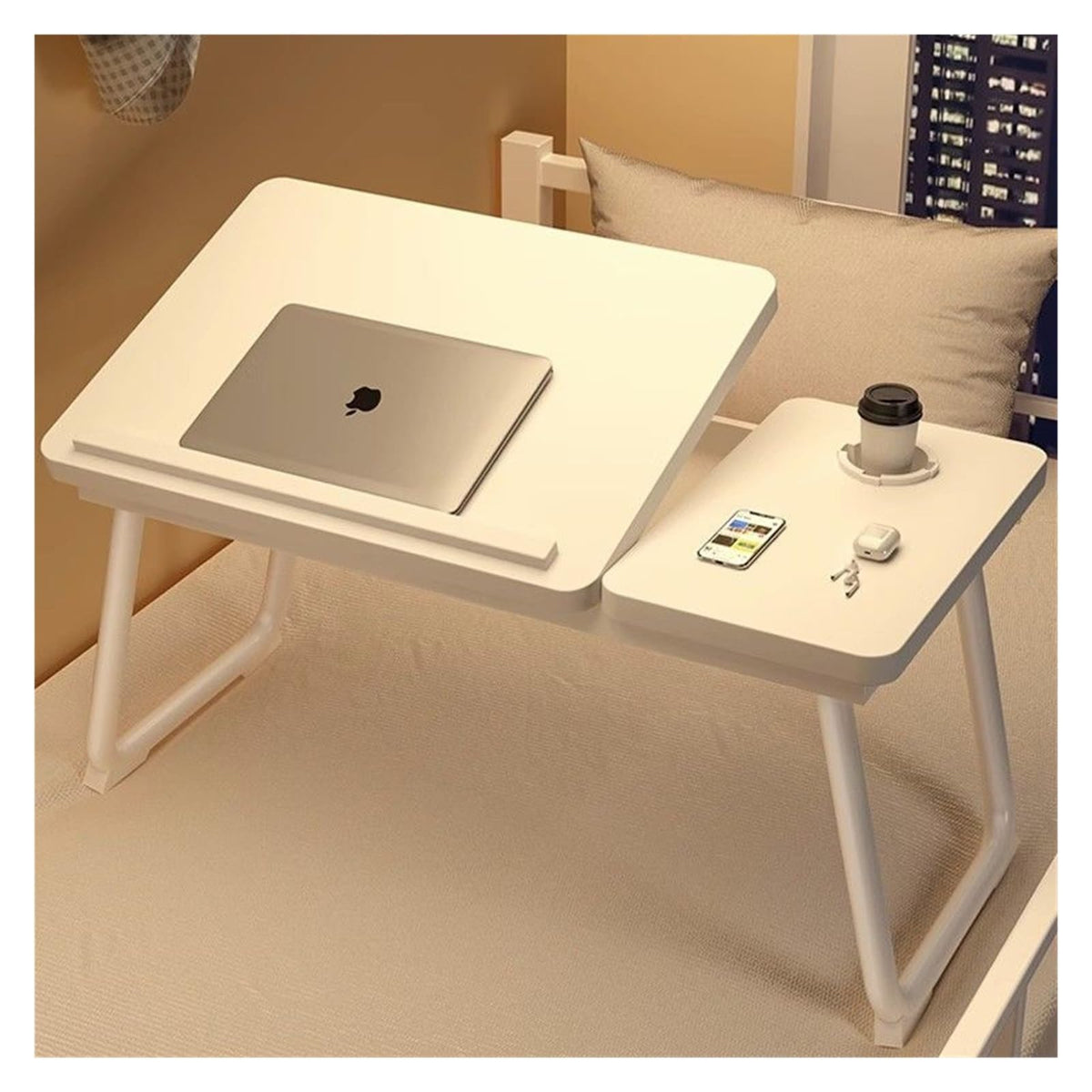 Adjustable Bed Laptop Table by KCTAKXMRA – One Size, White, Model KCTAKXMRA