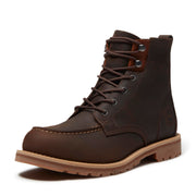 Men's Britton Falls Moc-Toe Waterproof Lace Up Boot by Timberland – 12, Leather, Dark Brown Full Grain