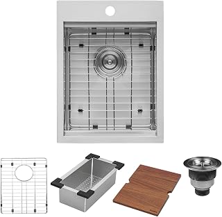 Ruvati 15x20-in 16-Gauge RV Drop in Workstation Bar Sink - RVH8210