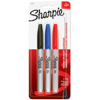 Permanent Markers by Sharpie – 3 Count (Pack of 1), Plastic, Assorted Colors, Model 30173PP