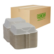 Eco-Products Compostable Vanguard 6" Clamshell Sandwich Containers by ECO PRODUCTS – 6" x 6", molded fiber, White, Pack of 500, Model EP-HC6NFA
