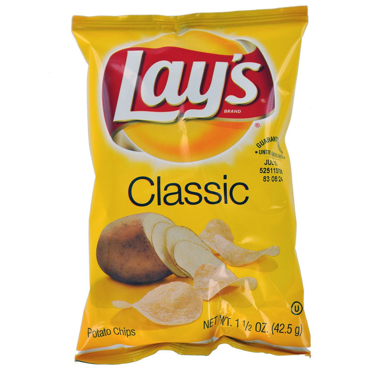 Lays, Classic Potato Chips, 1.5 Oz. (64 Count) by Lay's – 1.5 Ounce (Pack of 64), Yellow, Model 980102675