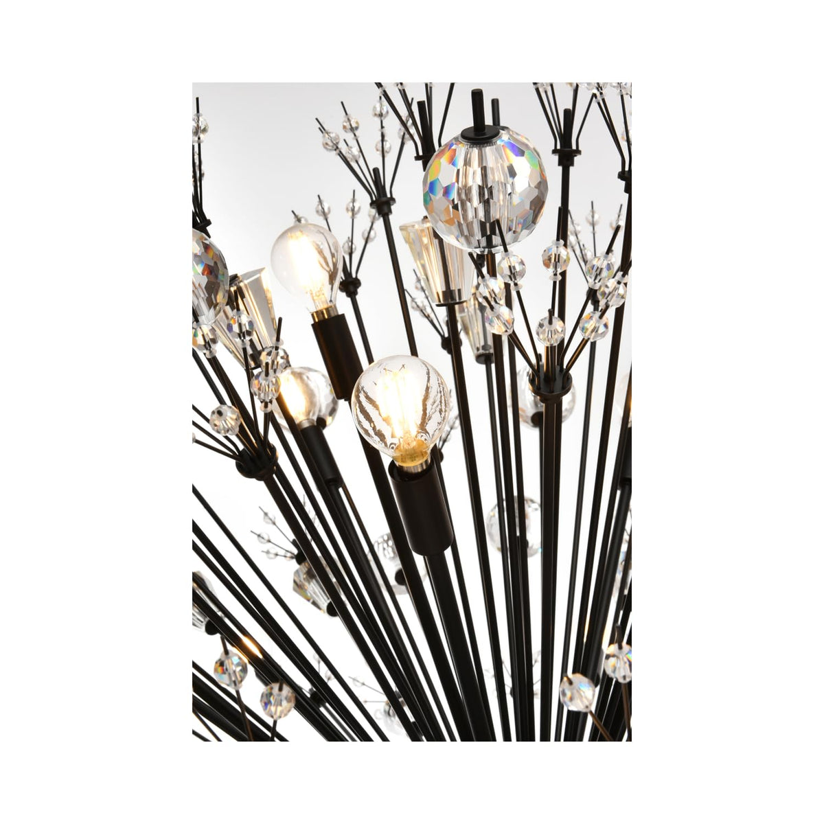 Vera 32 Light Pendant by Lighting Design – Metal, Clear, Model 2550D44BK