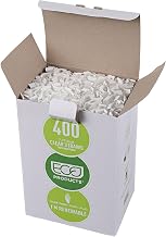 Eco-Products Compostable Paper Wrapped Plastic Straws, 7.75" Long, 5mm Diameter, Box of 400, Clear Disposable Plant Based PLA Plastic, Standard Sized Drinking Straws, ASTM Compliant, BPI-Certified
