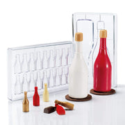 Chocolate Mold with 18 Half-Wine-Bottle Cavities by Martellato – Polycarbonate, Transparent, Model MA3011