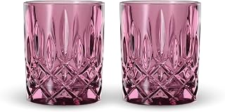 Nachtmann Noblesse Collection 4” Whiskey Tumbler, Made of Fine Crystal Glass, Glass for Bourbon, Whiskey, & Other Beverages, 10.4-Ounces, Dishwasher Safe, Set of 2 (Berry)