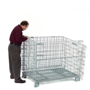 Wire Mesh Folding Open-Top Container by Global Industrial – Wire Mesh, Gray, Model 198642