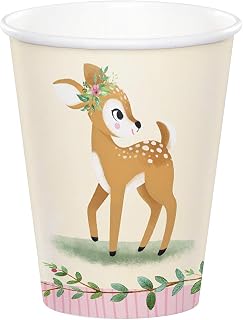 Creative Converting Little Deer Birthday Paper Cups, 8 ct