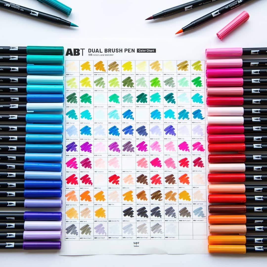 Dual Brush Pen by Tombow – 1 Count (Pack of 1), Plastic, Light Sand, Model AB-T990
