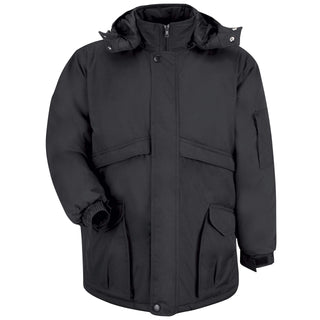 Men's Heavyweight Parka by Red Kap – X-Large Tall, Polycotton, Black, Model JP70BK LN XL