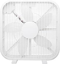 20 Inch Box Fan, 3-Speed Portable Cooling Fan With Carry Handle, Quiet High Velocity Air Circulator, 80W Powerful Airflow, Slim & Lightweight, Floor Fan for Bedroom, Home, Office, Dorm, Garage, White