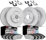 DFC Front Rear Brake Kit Fits 1998-1999 Toyota Avalon | 4000 HybriDynamic Pads, Blank Rotors| Hardware