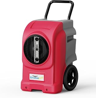 ALORAIR 270 PPD LGR Commercial Dehumidifier with Built-in Pump and Wheels | Portable, Heavy-duty Dehumidifier with Wheels for Garages and Job Sites, 6-Year Limited Warranty, Storm Elite (Red)