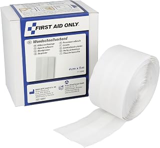First Aid Only Plaster roll 5 Meters x 4 cm | Plaster Sold by The Meter in a Practical Dispenser Box | Cut-to-Size Wound plasters in a Value Pack | Skin-Friendly & Sensitive | P-10040