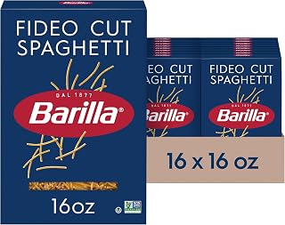 Barilla Fideo Cut Spaghetti Pasta, Non-GMO Kosher Pasta, 16oz. (16PK)