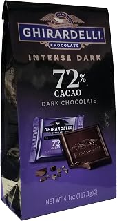 Ghirardelli Twilight Delight Intense Dark 72% Cacao Squares, 4.87 Oz, Pack of 2