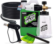 Slick Products Pro Premium Foam Cannon Wash Kit with Hybrid Ceramic Off-Road Wash 64oz, Premium Cannon, Scrub Brush, Swivel Handle and Flex Hose – Car Wash Kit for Trucks, ATVs & UTVs