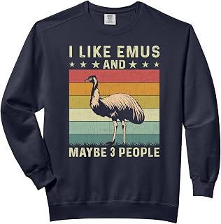 I Like Emus and Maybe 3 People Retro 60s 70s Emu Comfort Colors Adult Sweatshirt