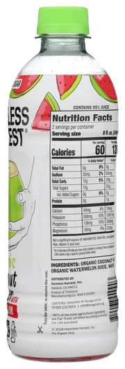 Coconut Water with Watermelon 16oz by Harmless Harvest – 16 Fl Oz (Pack of 1), Model 0810068900903