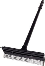 UNGER Auto Squeegee with Mesh Scrubber, 8" Handle Included | Mesh scrubber removes dirt before squeegee wipes clean; professional 2-in-1 car-care design