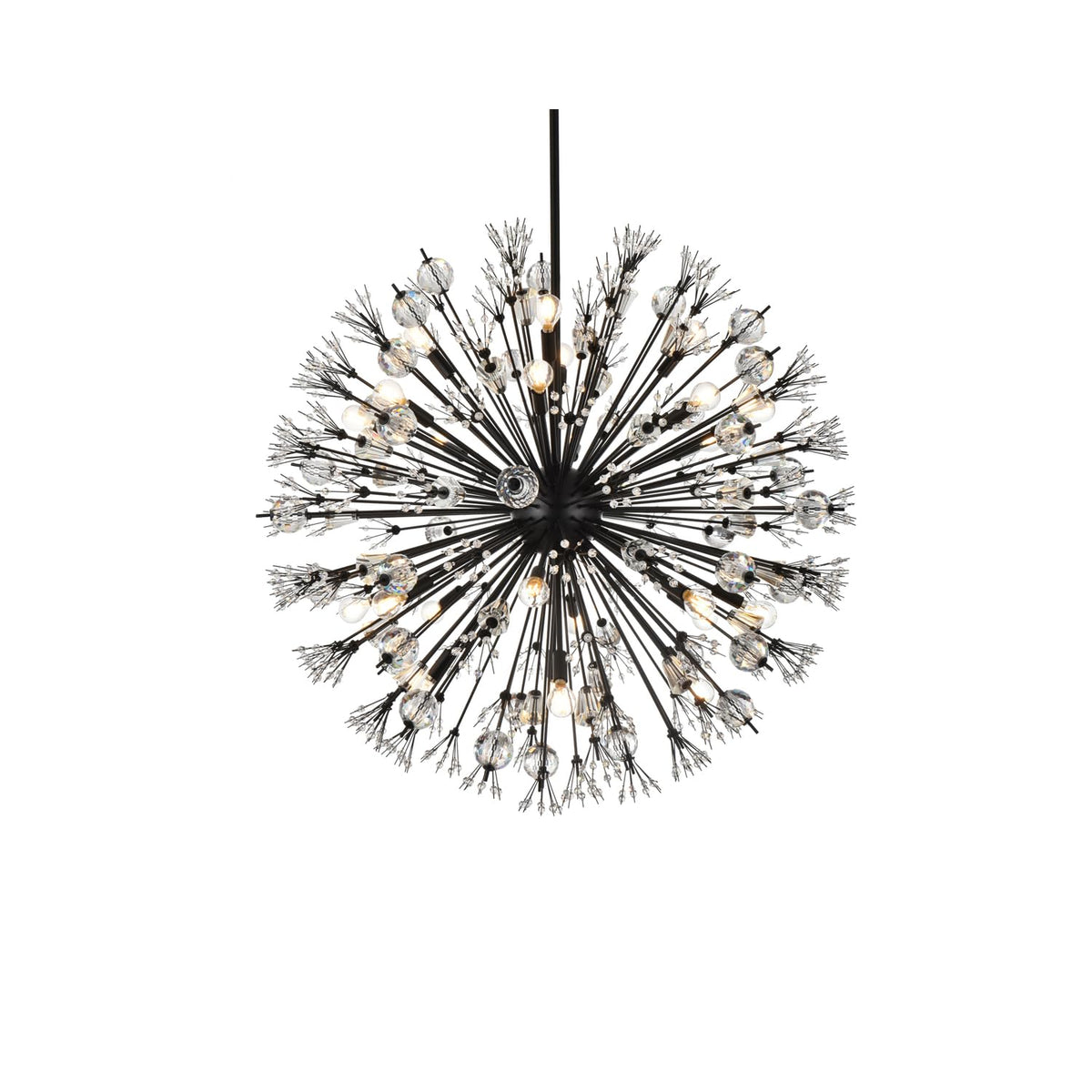 Vera 24 Light Pendant by Lighting Design – Metal, Clear, Model 2550D38BK