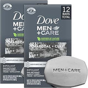 Dove Men+Care Body + Face Bar 2-Pack (12 Bars) – Exfoliating 3-in-1 Charcoal Soap with Clay for Skin Care, Hands & Shaving, 3.75 Oz Ea