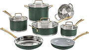 Cuisinart Cookware Set, 11 Piece Stainless Steel Cookware Pots and Pans, Home and Kitchen Durable Stainless Steel for Everyday Cooking, Matte Thyme, MT89G-11