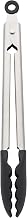 KitchenAid Silicone Tipped Stainless Steel Tongs, 12 Inch, Black