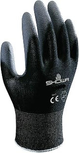 SHOWA B0500 Polyurethane Palm Coated General Purpose Work Glove with Nylon Liner, 13-Gauge, Black, Large (12 Pair)