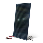 215 Watt 12 Volt Solar Panel with Cables and Mounting Brackets by Nature Power – Monocrystalline Silicon, Black, Model 50215