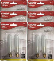 Satco S3715 Set of 6 Blister Packs Each with Two T6 Candelabra Tubular 15 Watt 120V Incandescent Dimmable Frosted Bulbs; Total of 12 Bulbs; C-5A Filament; E12 ANSI Base; 2700K Warm White