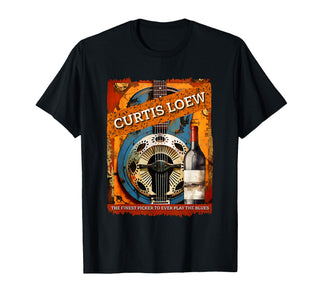 Curtis Loew T-Shirt by The Finest Picker To Ever Play The Blues – Cotton Blend, Black, Model 05N1QWDTB38