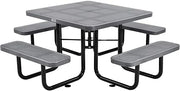 Global Industrial 46" Square Picnic Table, Perforated Metal, Gray