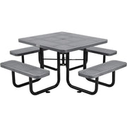 46" Square Picnic Table by Global Industrial – Perforated Metal, Grey, Model 694551GY