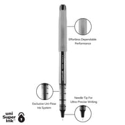 uniball Vision Needle Rollerball Pens by Uni-Ball – 5 Count (Pack of 1), Plastic, Gray, Model 1734912